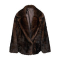 GIACCA IN SHEARLING EFFETTO VISONE- MOGANO – vista frontale