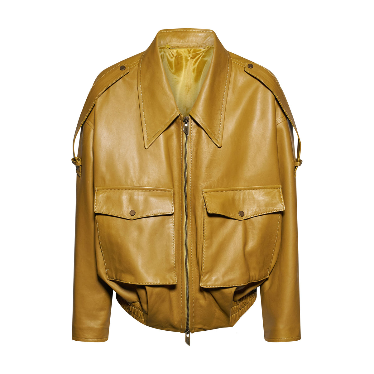 BOMBER IN NAPPA PLONGÉ - OCRA – vista frontale