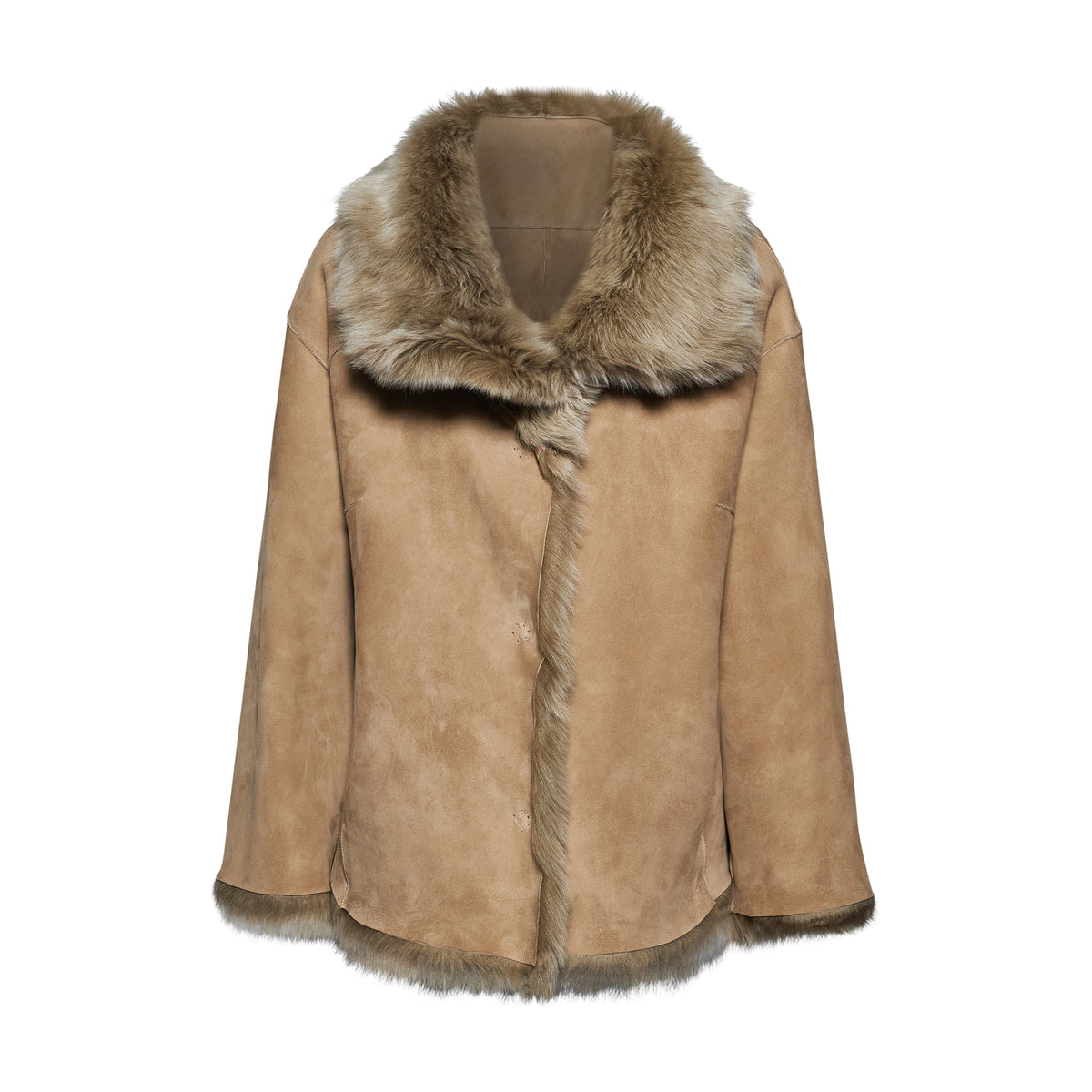 GIACCA IN SHEARLING - MUD – vista aggiuntiva 3