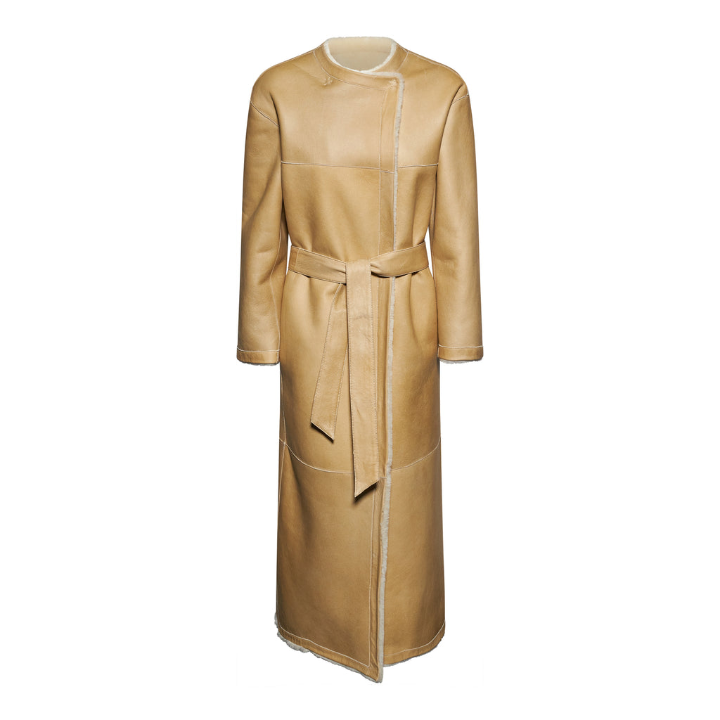 CAPPOTTO IN SHEARLING - IVORY – vista aggiuntiva 3