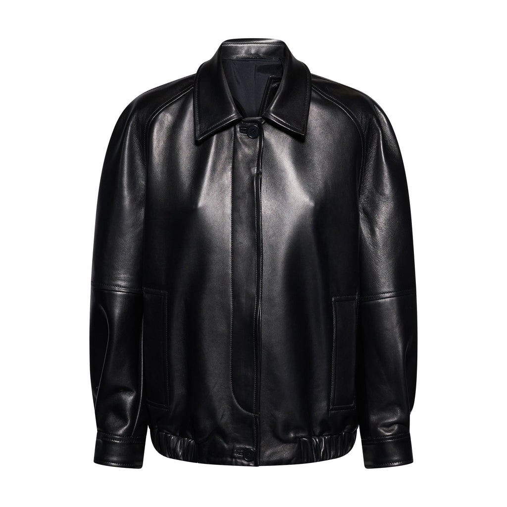 GIACCA IN PELLE - BLACK – vista frontale