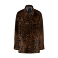 GIACCA IN SHEARLING CON STAMPA ANIMALIER - BROWN – vista frontale