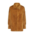 GIACCA IN SHEARLING - SENAPE – vista frontale