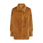 GIACCA IN SHEARLING - SENAPE – vista frontale