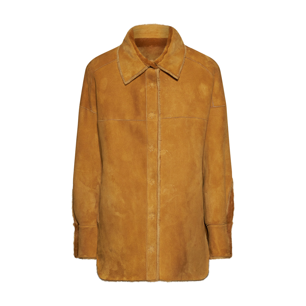 GIACCA IN SHEARLING - SENAPE – vista aggiuntiva 3