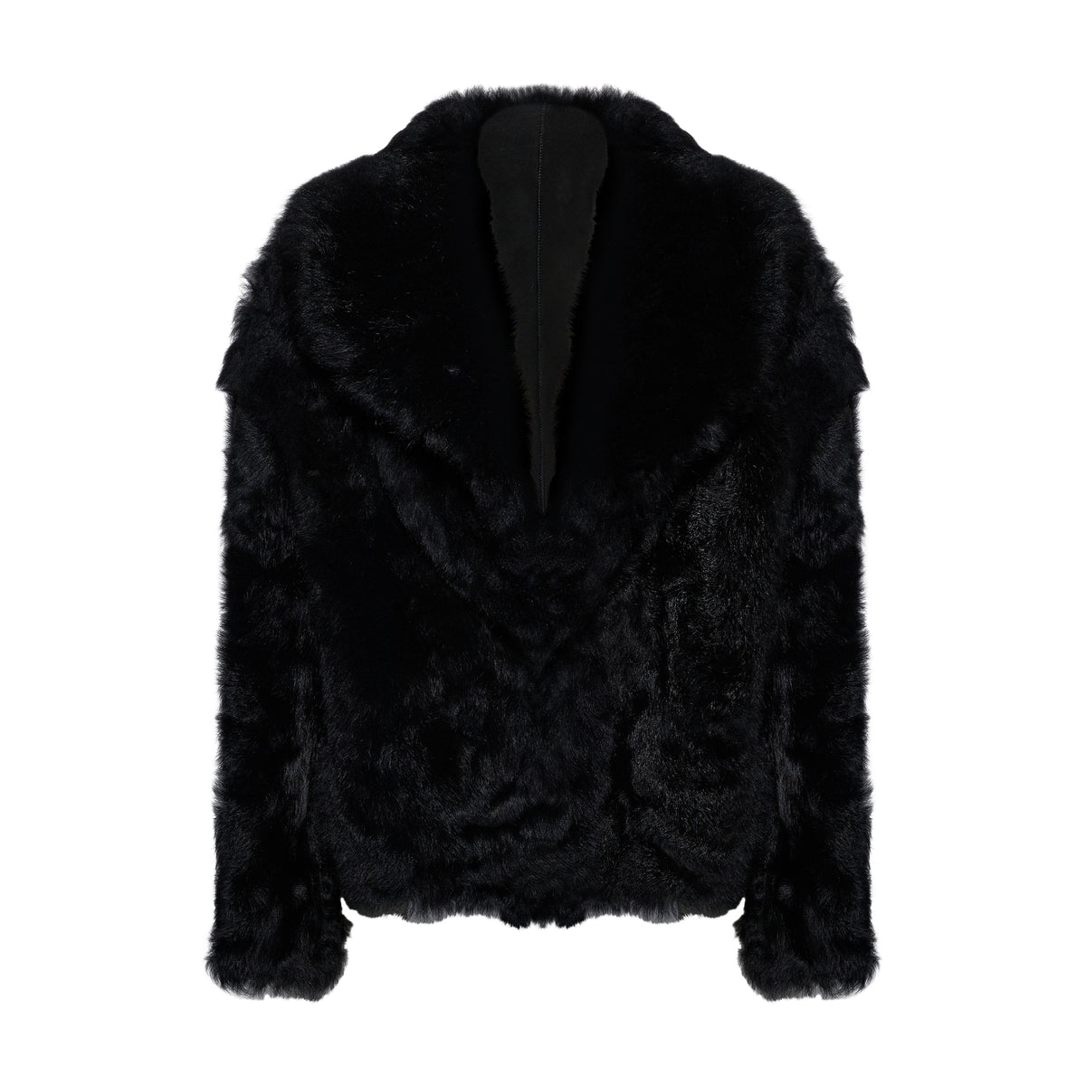 GIACCA IN SHEARLING - BLACK – vista frontale