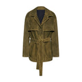 GIACCA IN PELLE SCAMOSCIATA- GREEN – vista frontale