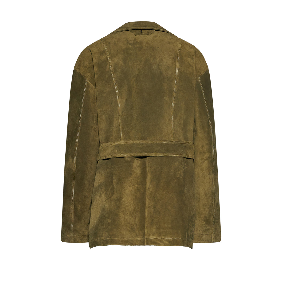 GIACCA IN PELLE SCAMOSCIATA- GREEN – vista posteriore