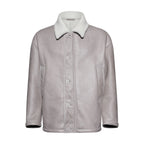 GIACCA IN SHEARLING - GREY/WHITE – vista frontale