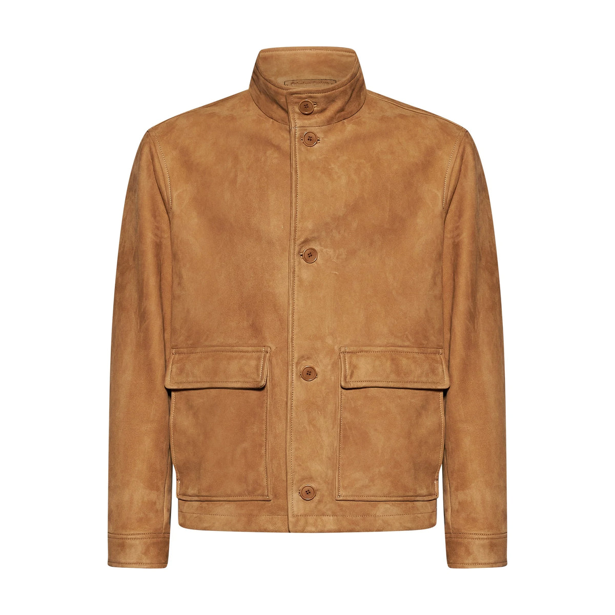GIACCA IN PELLE SCAMOSCIATA - BEIGE – vista frontale