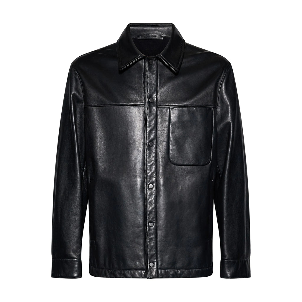 CAMICIA IN PELLE - BLACK – vista frontale