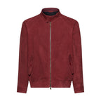 GIACCA BOMBER IN NABUK - BORDEAUX – vista frontale