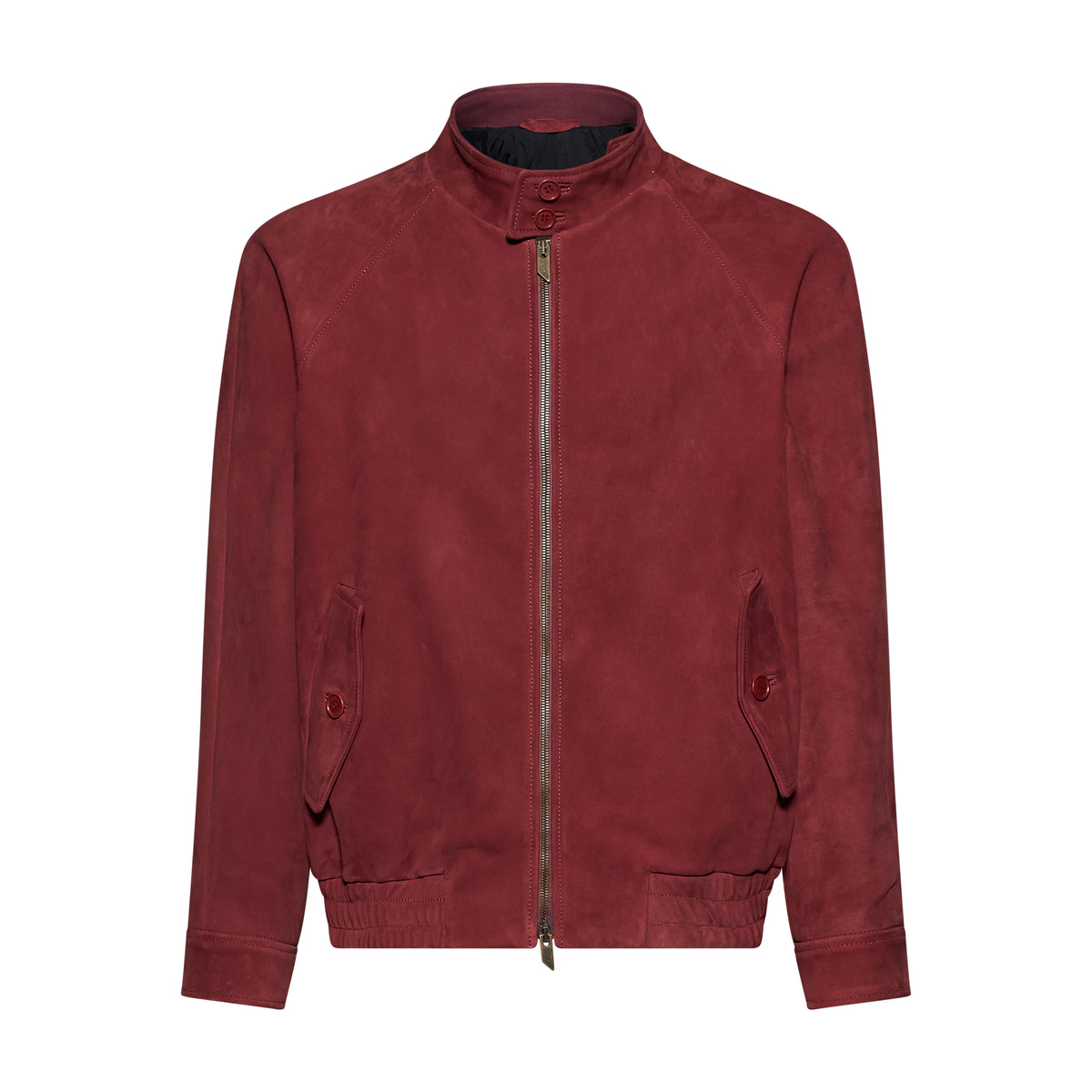GIACCA BOMBER IN NABUK - BORDEAUX – vista frontale