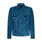 Giacca in pelle scamosciata - teal – vista frontale