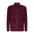 Camicia texana in pelle scamosciata - plum – vista frontale