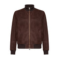 Bomber in pelle scamosciata - chocolate – vista frontale