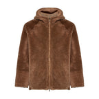 Giacca in shearling reversibile con cappuccio - choco – vista aggiuntiva 3