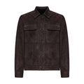 Giacca in pelle scamosciata - dark brown – vista frontale