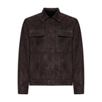 Giacca in pelle scamosciata - dark brown – vista frontale