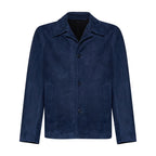 Giacca in pelle scamosciata - blu – vista frontale