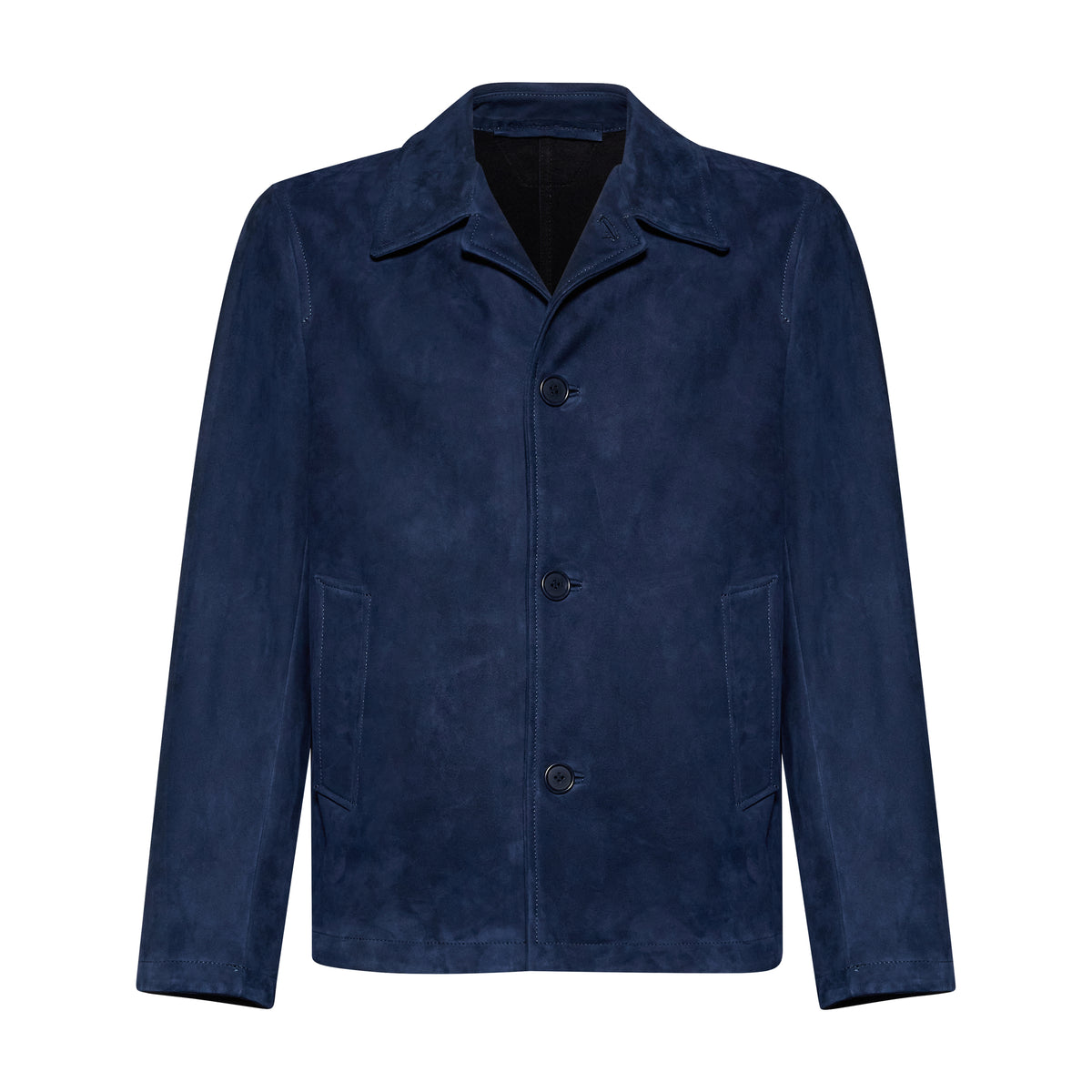 Giacca in pelle scamosciata - blu – vista frontale
