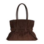 BORSA MAXI SHOPPING IN PELLE SCAMOSCIATA - CHOCOLATE