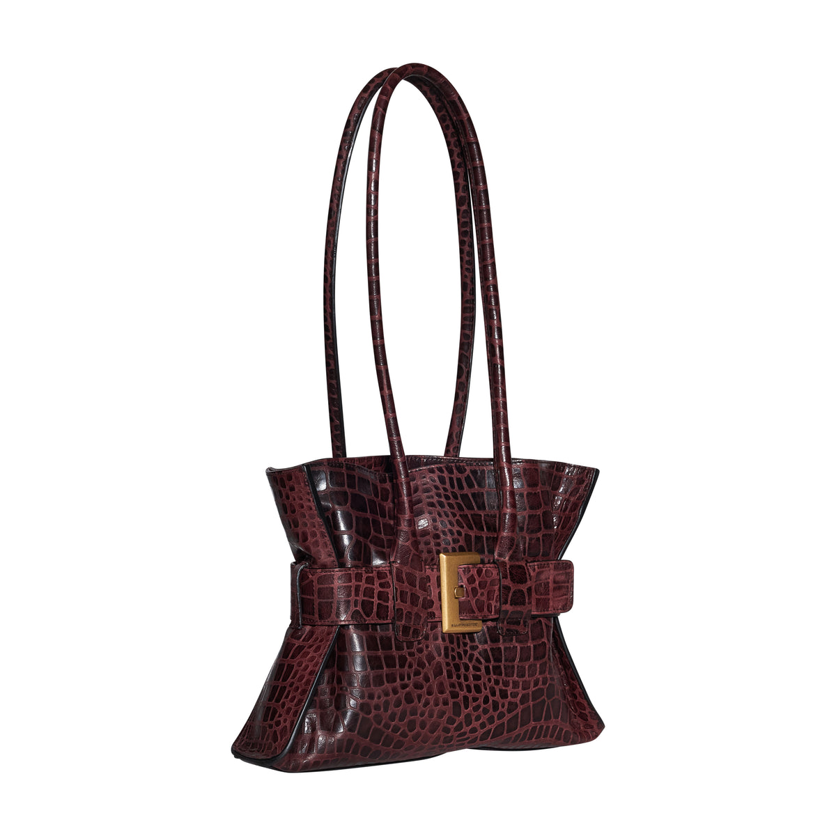BORSA SHOPPING IN PELLE STAMPA COCCO - WINE