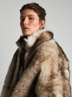 SHEARLING-JACKE - ELFENBEIN/DUNKELBRAUN