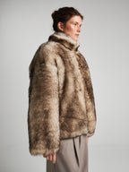 SHEARLING-JACKE - ELFENBEIN/DUNKELBRAUN