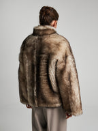 SHEARLING-JACKE - ELFENBEIN/DUNKELBRAUN