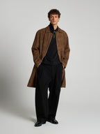 CAPPOTTO IN PELLE SCAMOSCIATA - TERRA