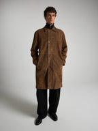CAPPOTTO IN PELLE SCAMOSCIATA - TERRA