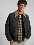 BOMBER IN SHEARLING - GREY/SPAGO