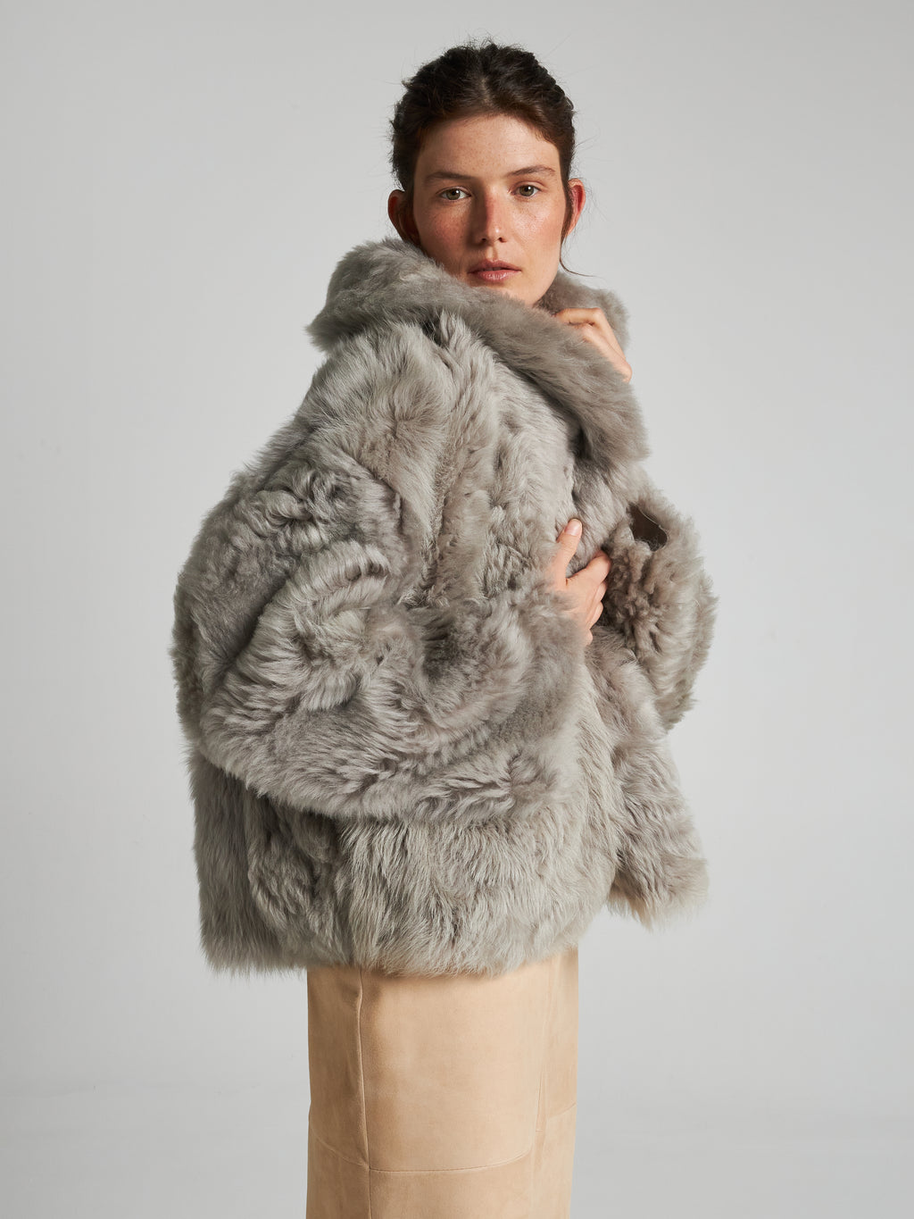 SHEARLING-JACKE - MUD