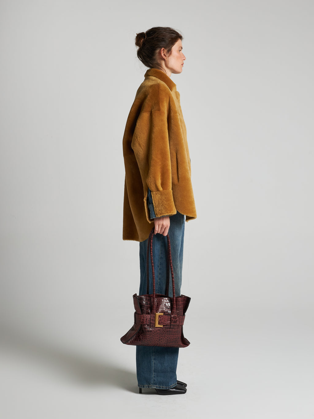 GIACCA IN SHEARLING - SENAPE
