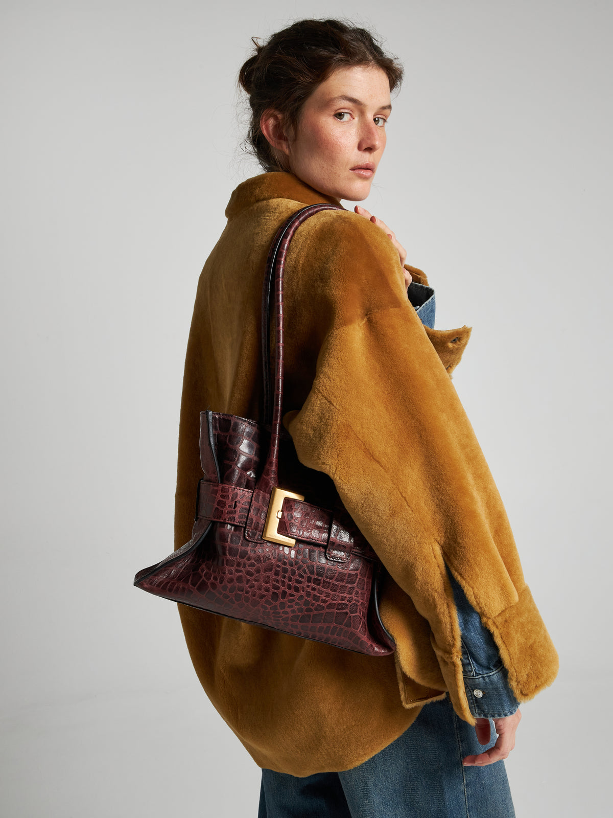 GIACCA IN SHEARLING - SENAPE