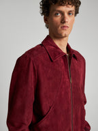 SUEDE BOMBER - BORDEAUX