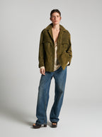 JACKE AUS WILDLEDER- GRÜN