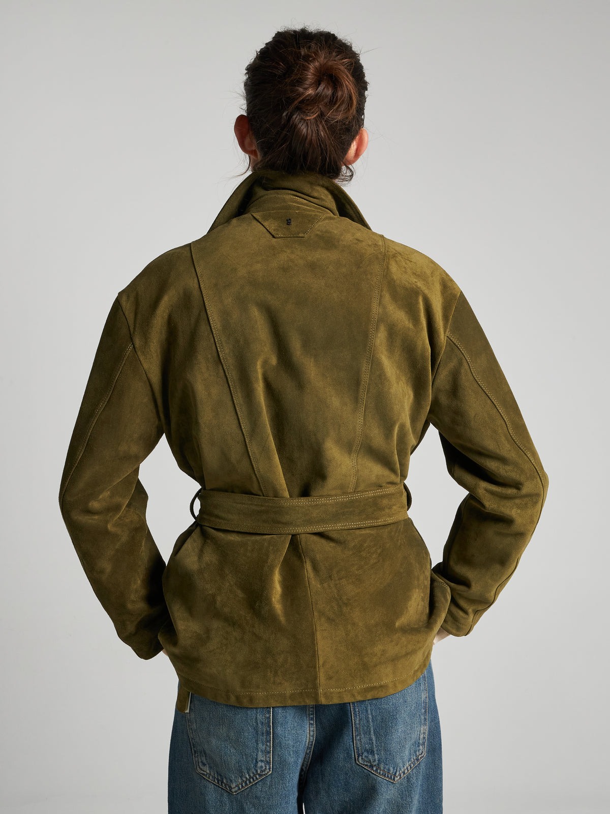 JACKE AUS WILDLEDER- GRÜN
