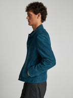 GIACCA IN PELLE SCAMOSCIATA - TEAL