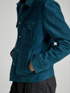 GIACCA IN PELLE SCAMOSCIATA - TEAL
