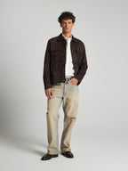 JACKE AUS WILDLEDER - DUNKELBRAUN
