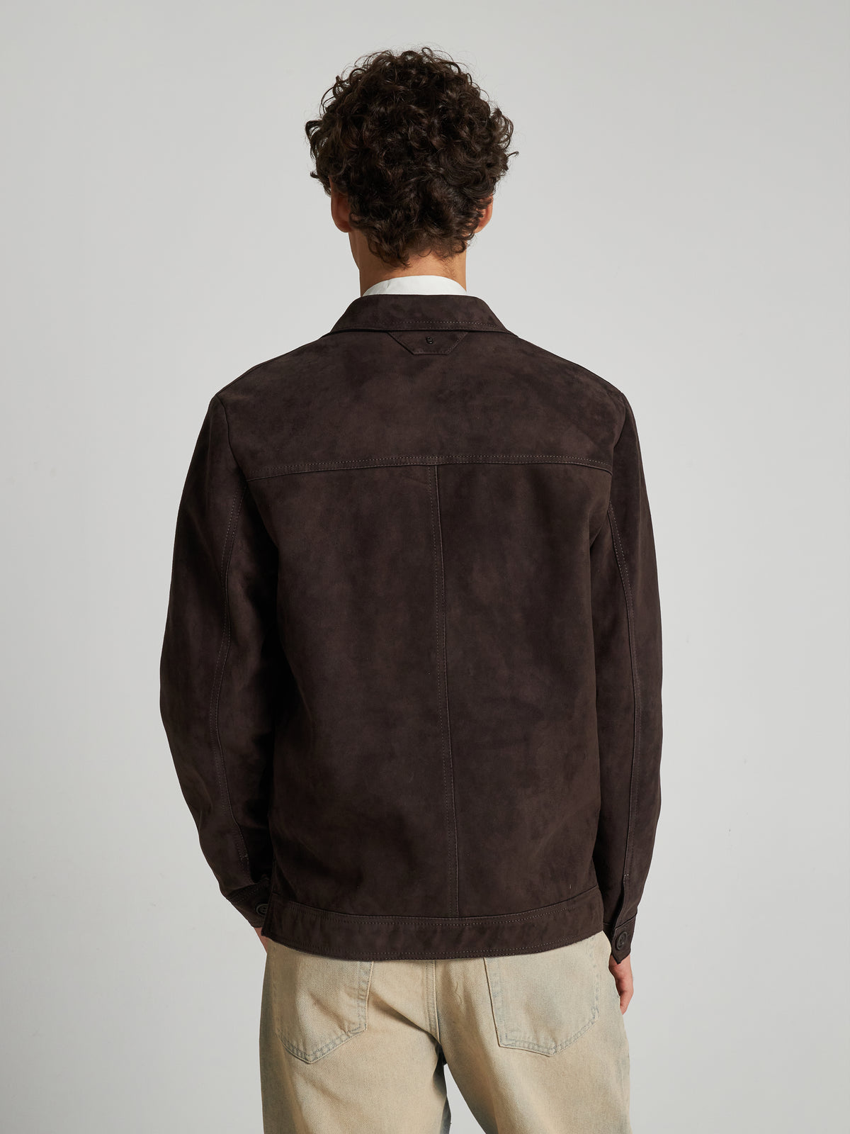 JACKE AUS WILDLEDER - DUNKELBRAUN