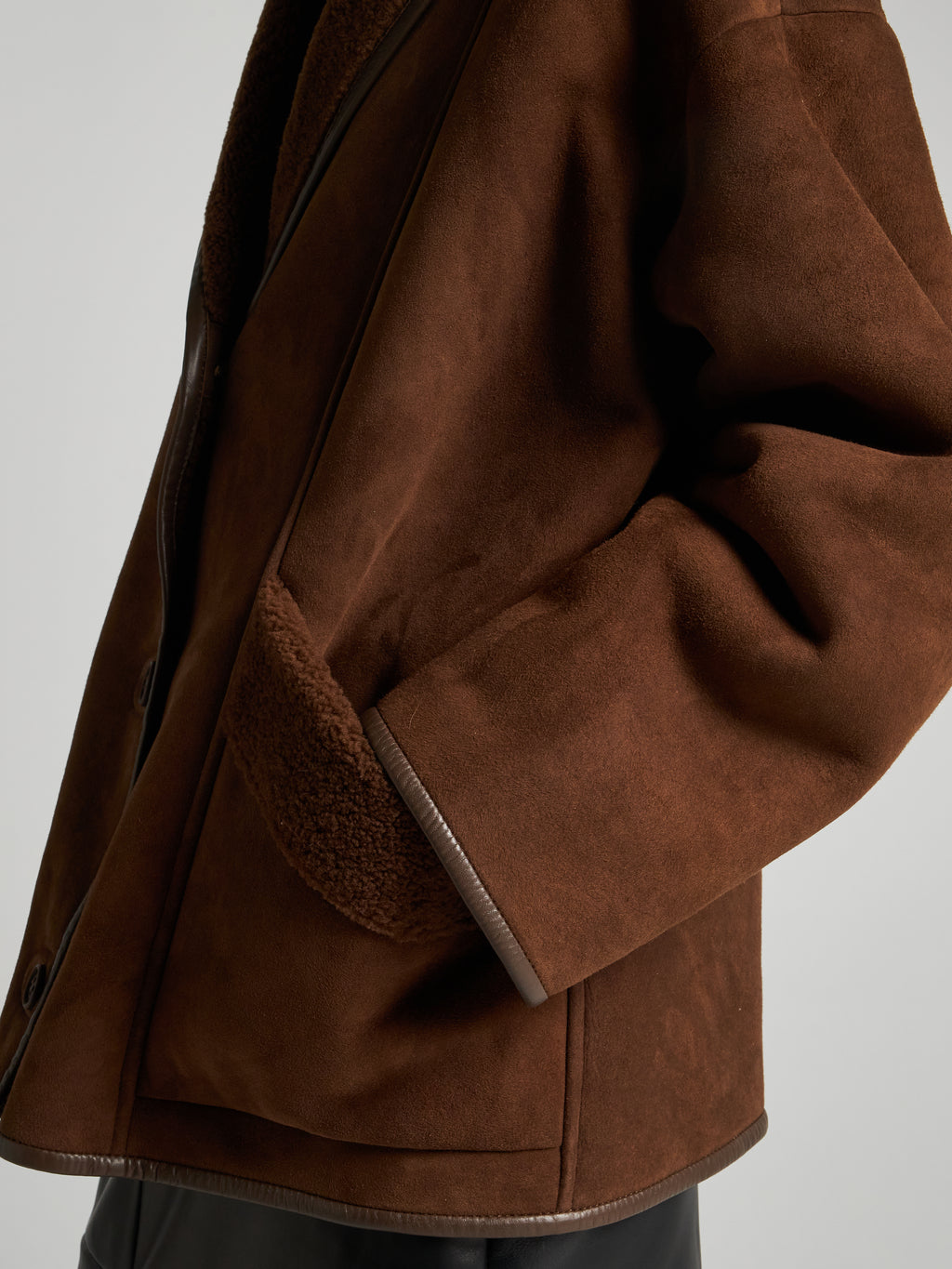 SHEARLING-JACKE - CHOCOLATE