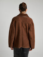 SHEARLING-JACKE - CHOCOLATE