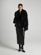 GIACCA IN SHEARLING - BLACK