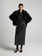 GIACCA IN SHEARLING - BLACK