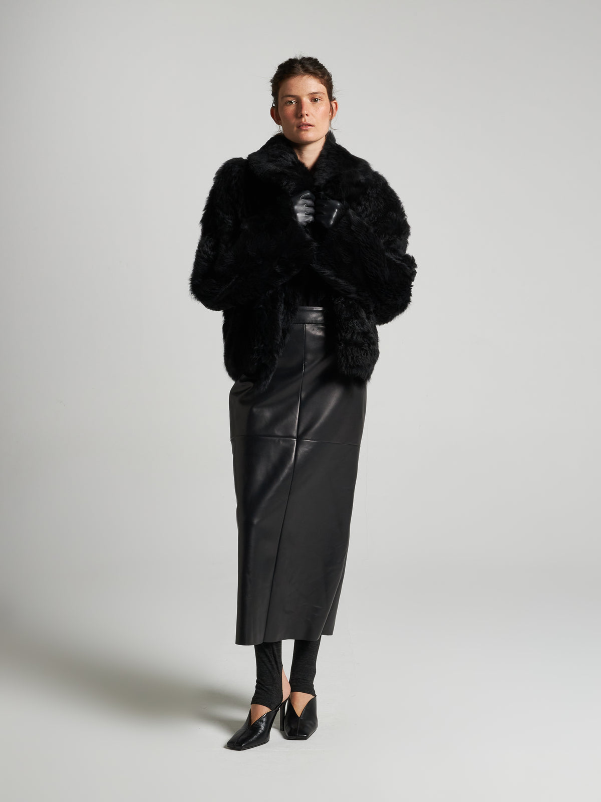 GIACCA IN SHEARLING - BLACK