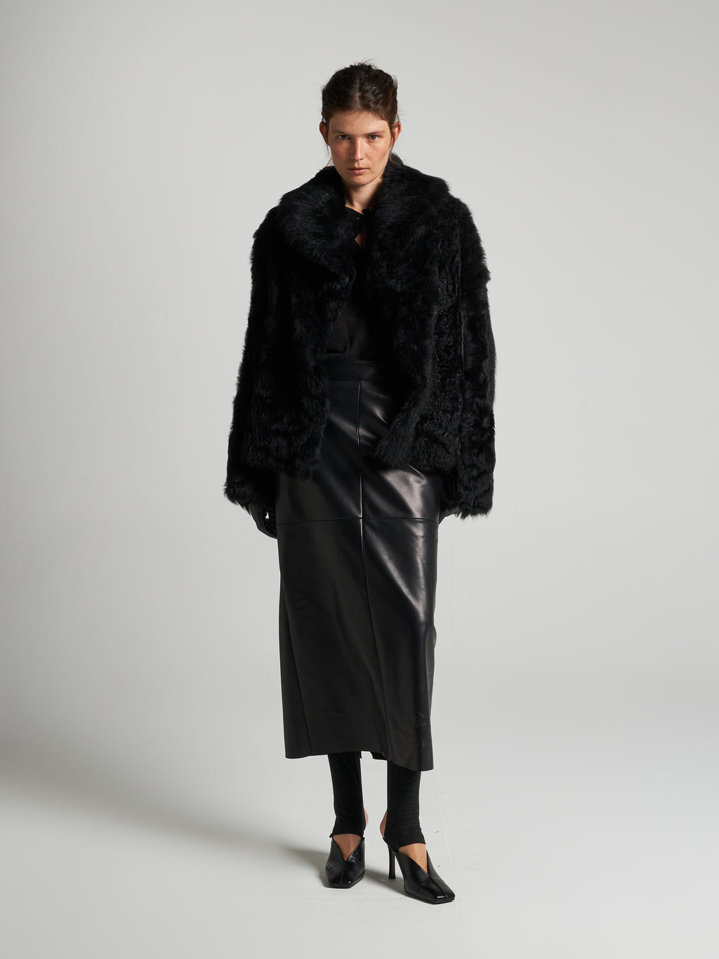 GIACCA IN SHEARLING - BLACK