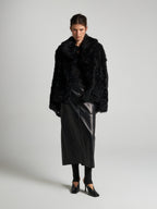 GIACCA IN SHEARLING - BLACK